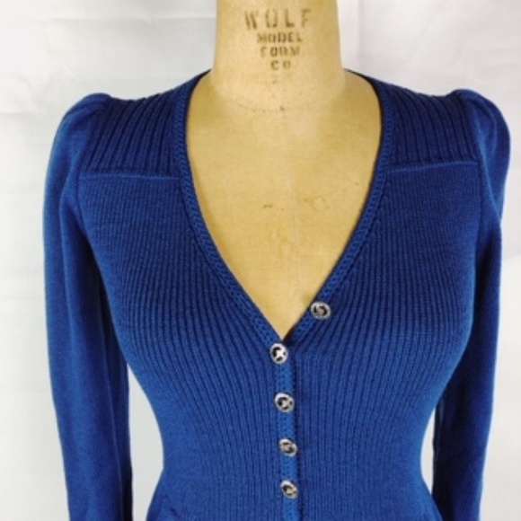 VINTAGE ST JOHN FOR SAKS FIFTH AVENUE BLUE DRESS - Picture 2 of 8